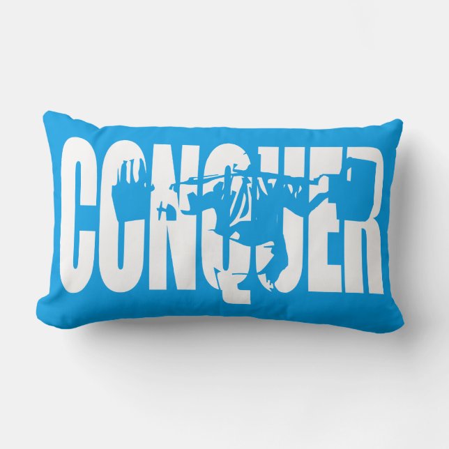 CONQUER (Body building Motivation) Lumbar Cushion (Front)