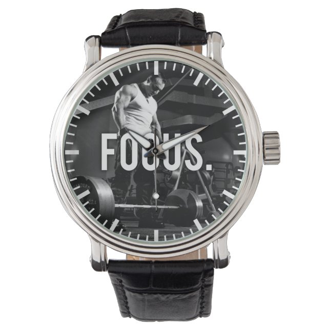 CONQUER - "Body building" Workout MotivationalFOCU Watch (Front)