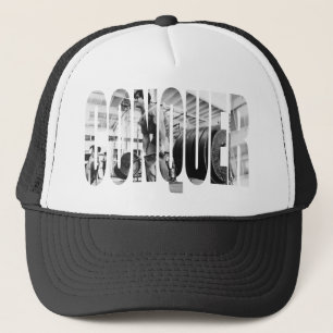 CONQUER, Deadlift, Workout Motivational Trucker Hat