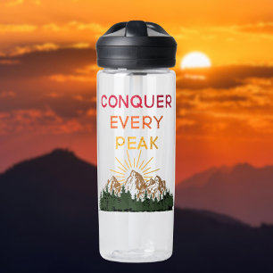 Conquer Every Peak Hiking Mantra Water Bottle