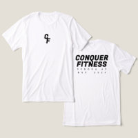 Conquer Fitness T-shirt black font
