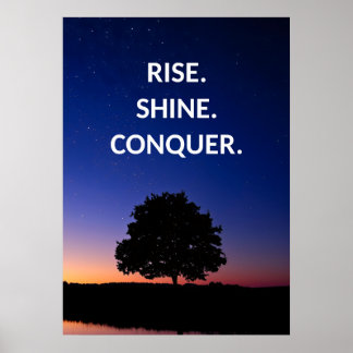 Conquer Motivational Text Quote Poster