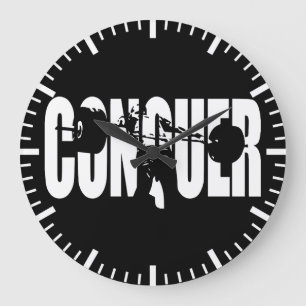 CONQUER - Olympic Weightlifting - Gym Motivational Large Clock