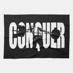 CONQUER - Olympic Weightlifting - Gym Motivational Tea Towel