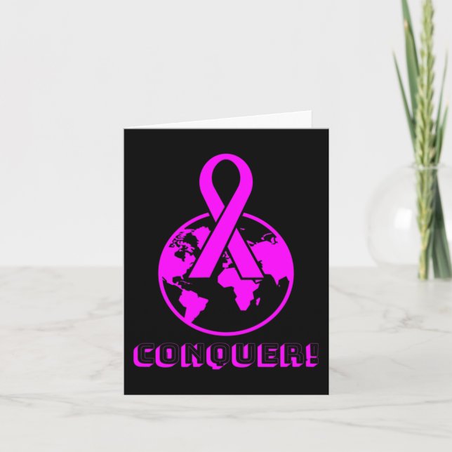 CONQUER! the world - fight breast cancer  Card (Front)