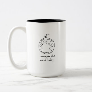 Conquer the World Two-Tone Coffee Mug