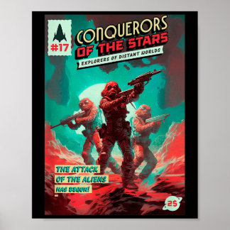 Conquerors Of The Stars - Retro Comic Book Cover G Poster