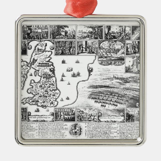 Conquests of Gustavus II Adolphus Metal Tree Decoration (Front)