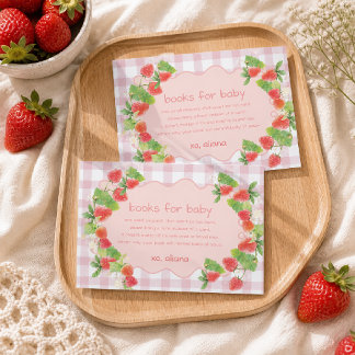 Conquette berry Strawberry Floral Book Request Enclosure Card