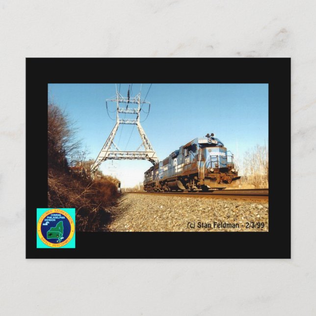 Conrail Engine 7741 at Pencoyd Penna. Postcard (Front)