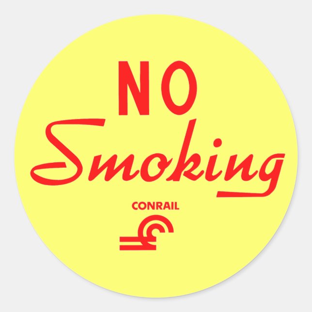 Conrail No Smoking Sign Classic Round Sticker (Front)