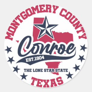 Conroe,Texas Classic Round Sticker