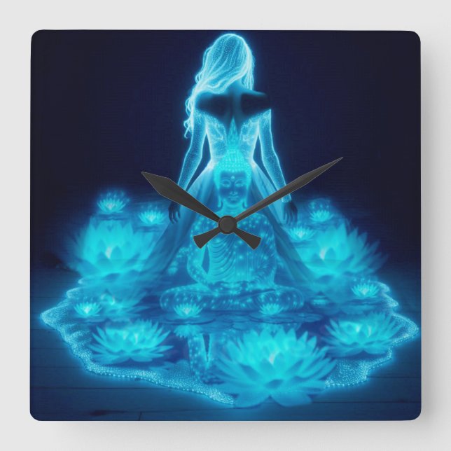 Consciousness / Conscience Square Wall Clock (Front)