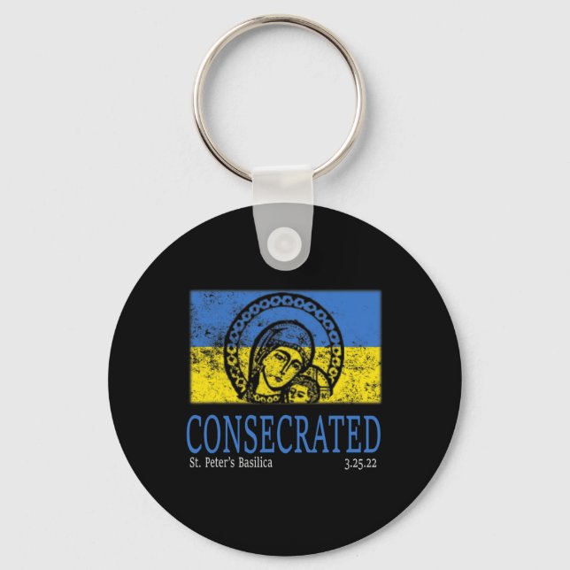 Consecrated Ukraine Immaculate Heart Of Mary  Key Ring (Front)