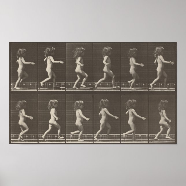 Consecutive Images of a Little Girl Running Poster (Front)
