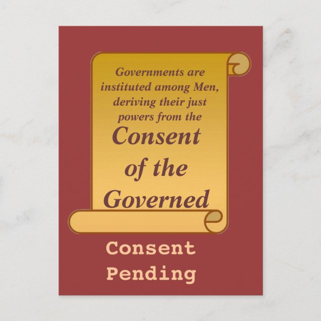 Consent of the Governed Postcard (Front)