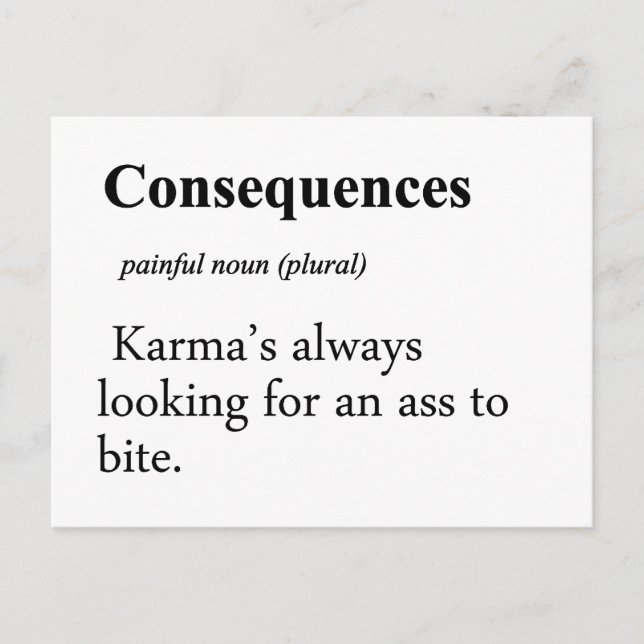Consequences Definition Postcard (Front)