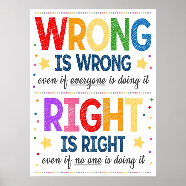 Consequences Rainbow Classroom Poster (Front)