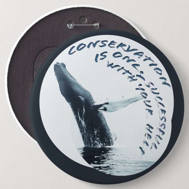 Conservation Is Only Successful With Your Help 6 Cm Round Badge (Front & Back)
