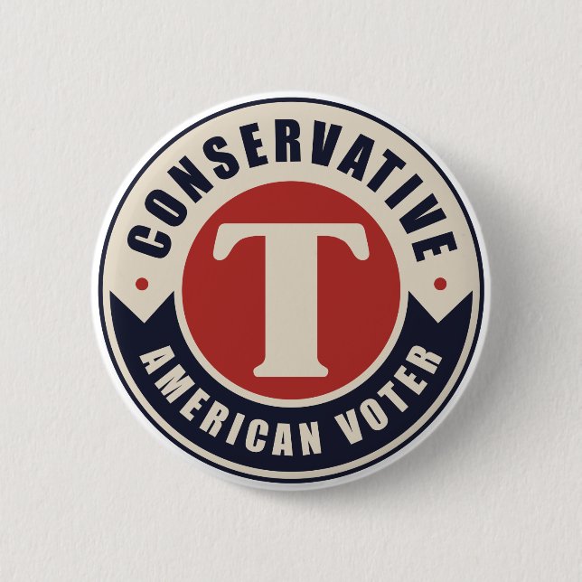 Conservative American Voter 6 Cm Round Badge (Front)