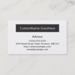 Conservative and Basic Advisor Business Card