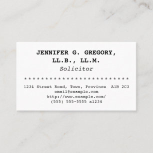 Conservative and Plain Solicitor Business Card