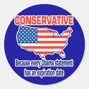 Conservative - Anti Obama Classic Round Sticker