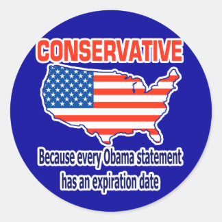 Conservative - Anti Obama Classic Round Sticker
