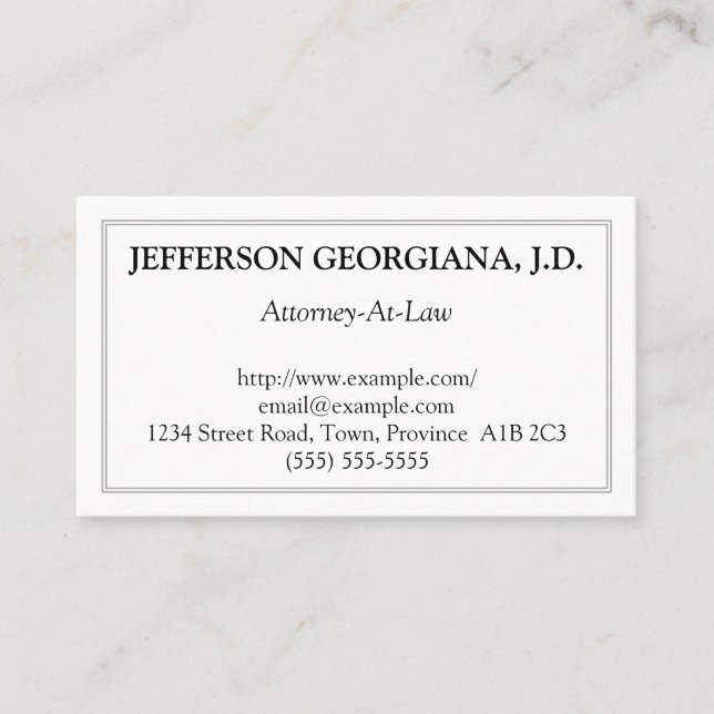 Conservative Attorney-At-Law Business Card (Front)