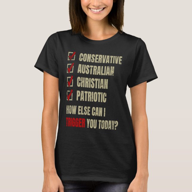 Conservative Australian Christian Patriotic T-Shirt (Front)