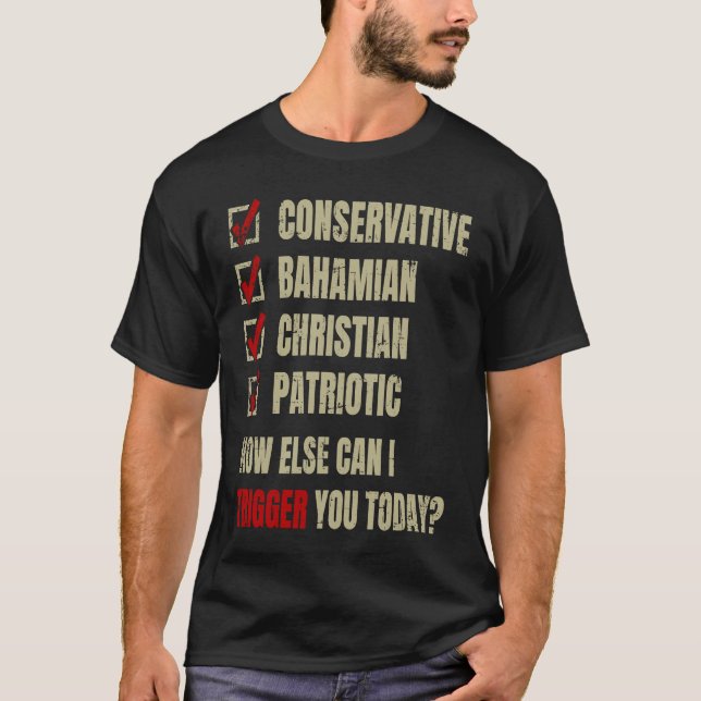 Conservative Bahamian Christian Patriotic T-Shirt (Front)