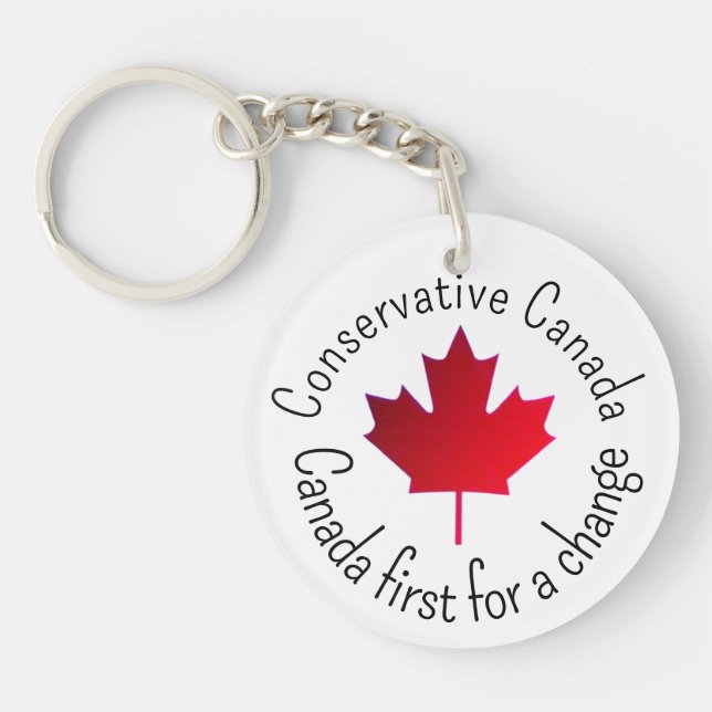 Conservative Canada. Canada first for a change. Key Ring (Front)