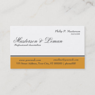 Conservative Clean Classic Ornate Script Monogram Business Card
