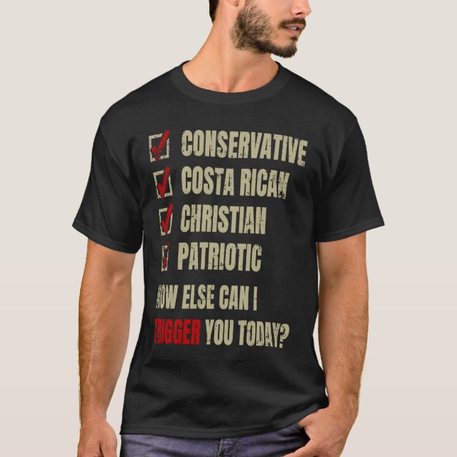 Conservative Costa Rican Christian Patriotic T-Shirt (Front)