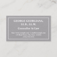 Conservative Counsellor At Law Business Card