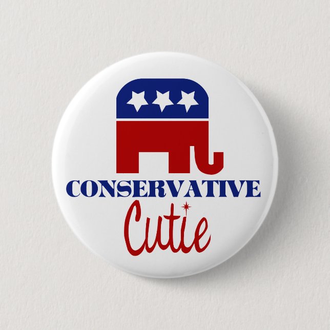 Conservative Cutie 6 Cm Round Badge (Front)