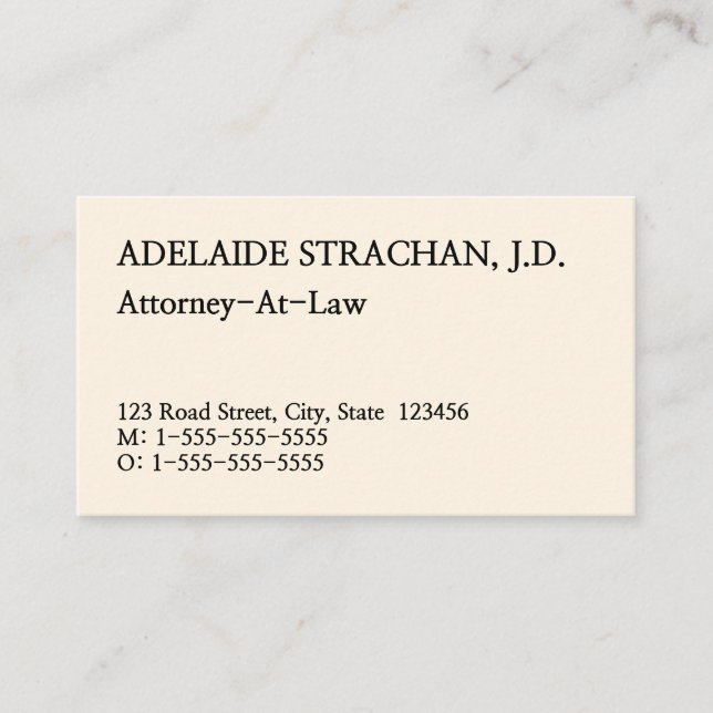 Conservative, Dapper Professional Business Card (Front)