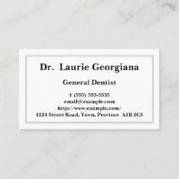 Conservative General Dentist Business Card