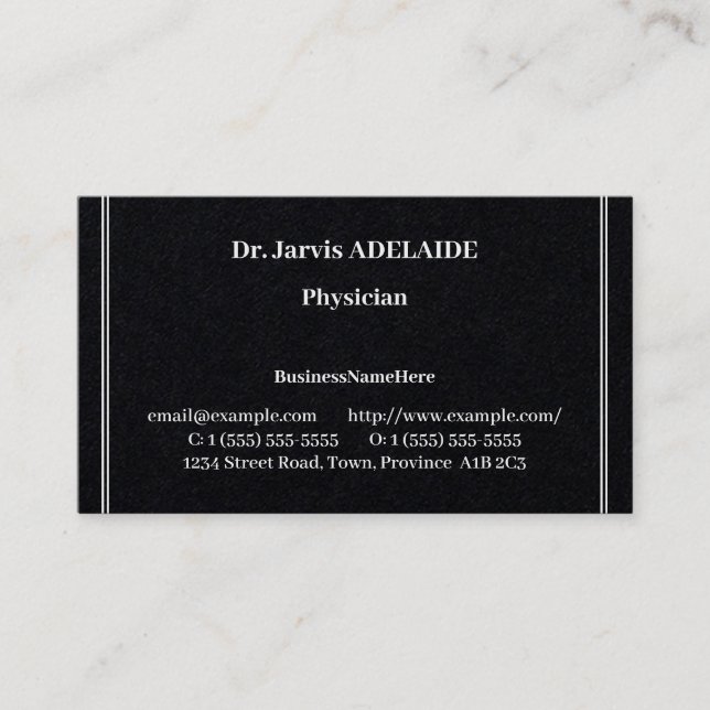 Conservative, Medical Professional Business Card (Front)