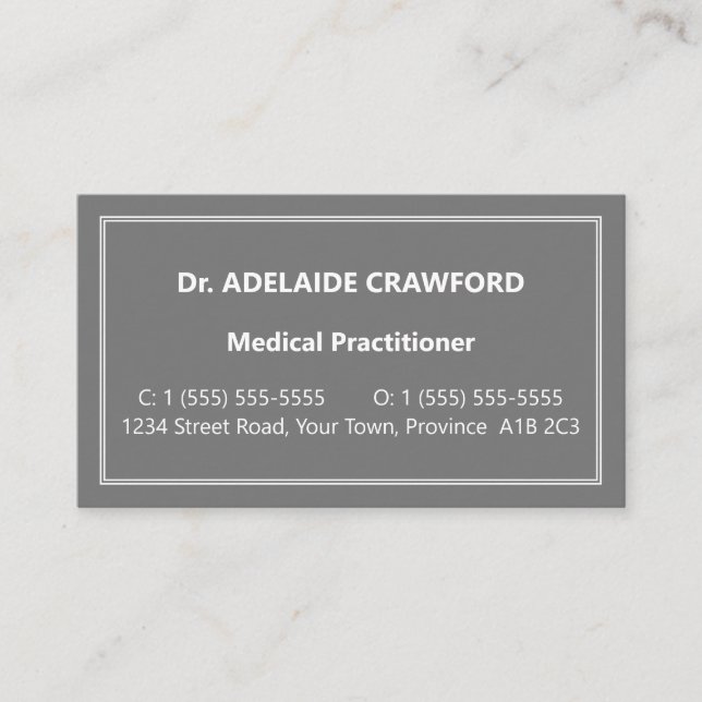 Conservative, Neutral Business Card (Front)