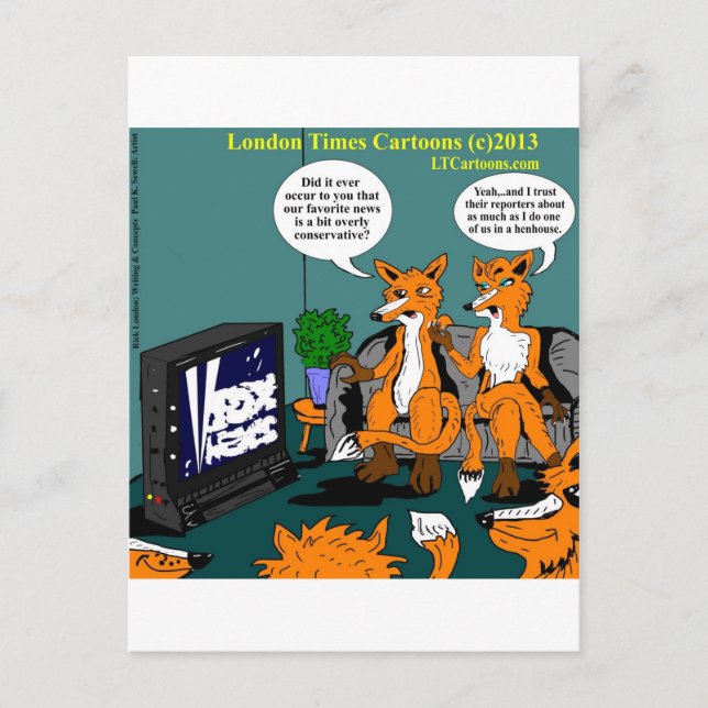 Conservative News Funny Cartoon Postcard (Front)