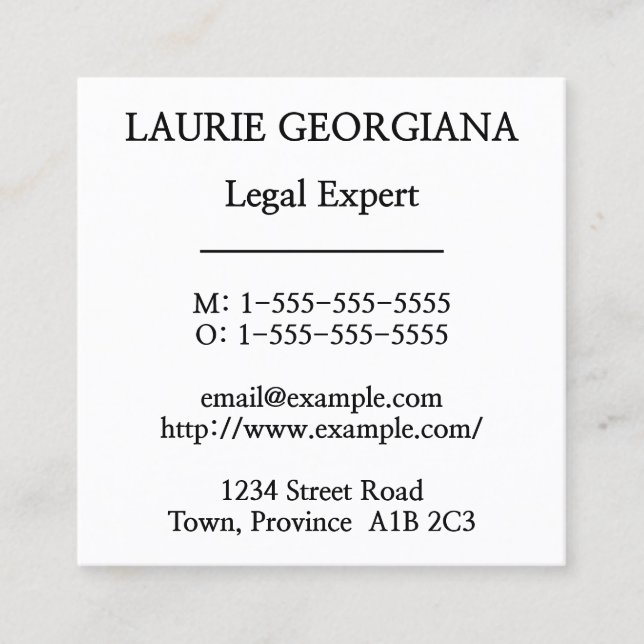 Conservative, Simple Business Card (Front)