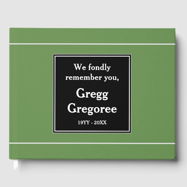 Conservative, Simple Funeral Guest Book (Front)
