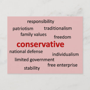 Conservative values and philosophy postcard
