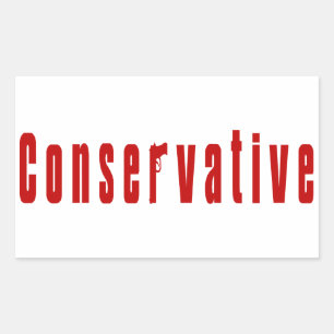 Conservative With A Gun (Red) Rectangular Sticker