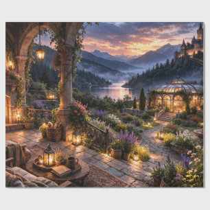 Conservatory Lake Castle Wrapping Paper
