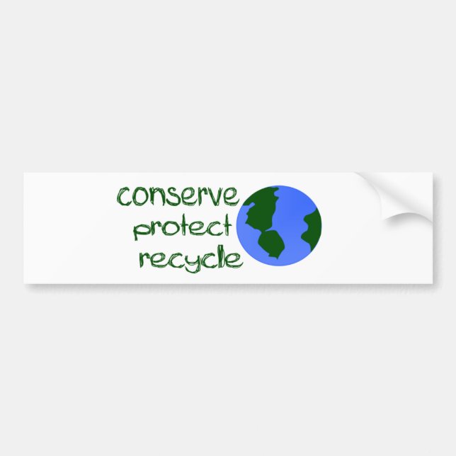 Conserve Protect Recycle Bumper Sticker (Front)