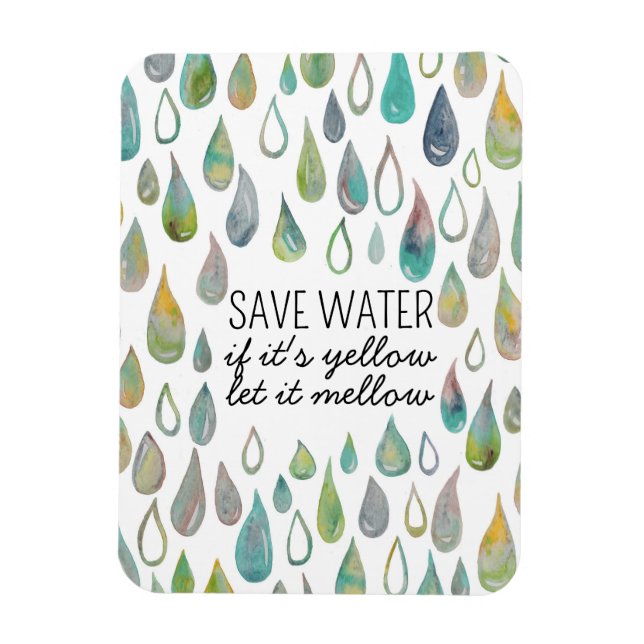CONSERVE WATER Protect Planet Save Earth Bathroom Magnet (Vertical)