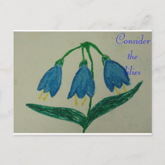 Consider the lilies Scripture Art Romans 8:28 Postcard