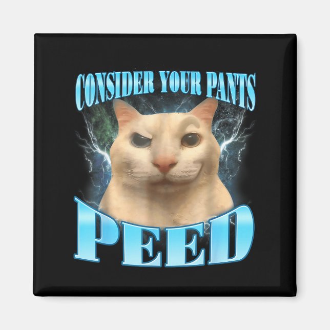 Consider Your Pants Peed Funny Freak Cat Meme Humo Magnet (Front)
